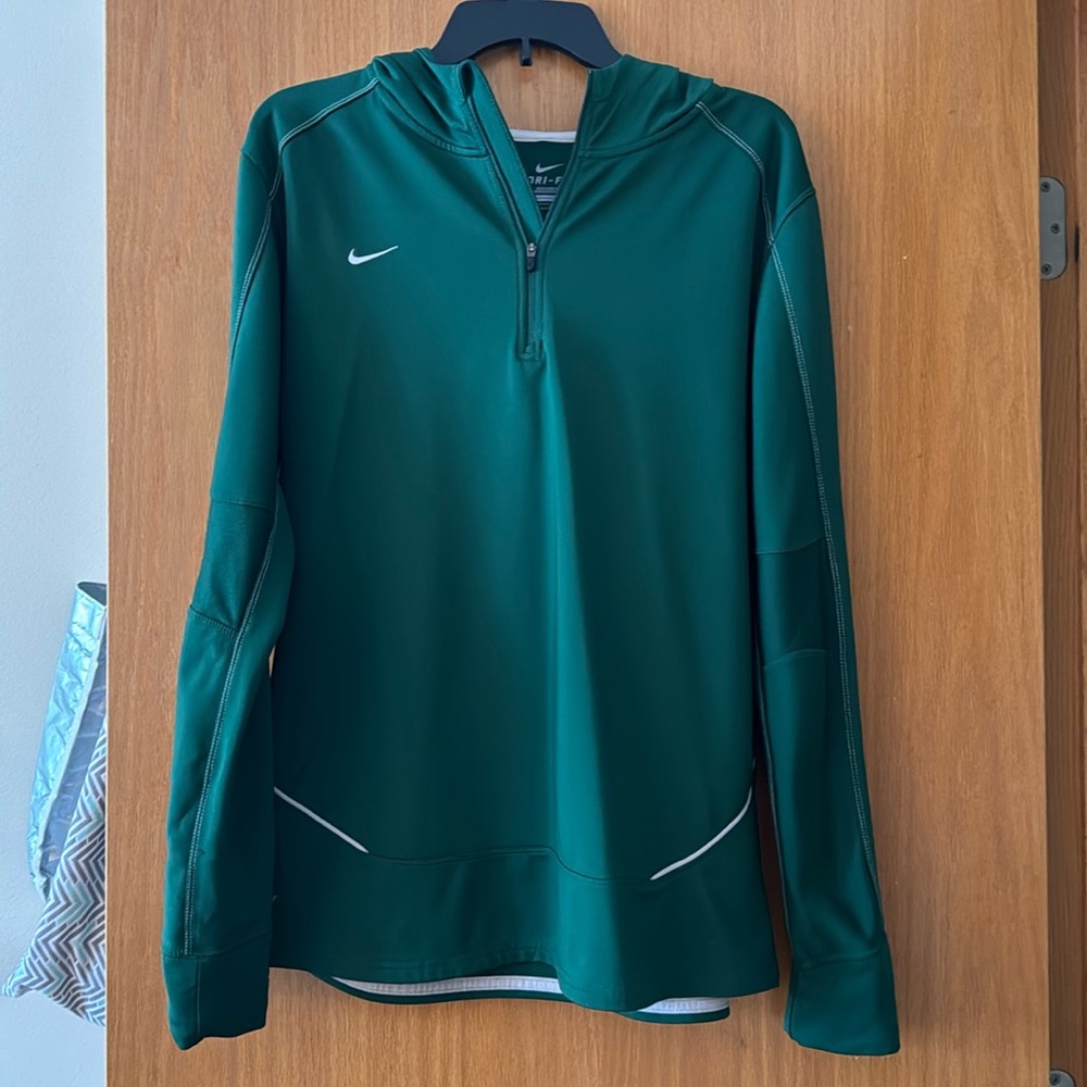 Dark Green Nike Dri-Fit Quarter Zip